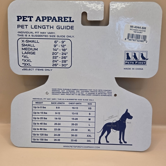 Pets First Wolverines Dog Hoodie - Gray and Blue - Picture 2 of 7